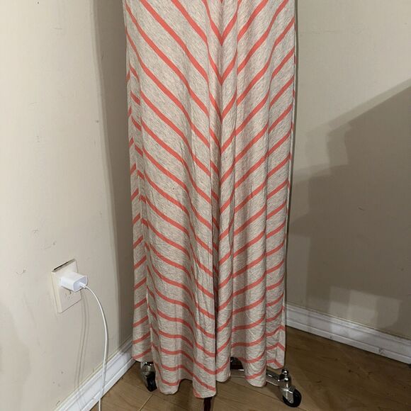 NWT Larry Levine Peach Tan Maxi Striped Dress Size XL - Picture 3 of 9